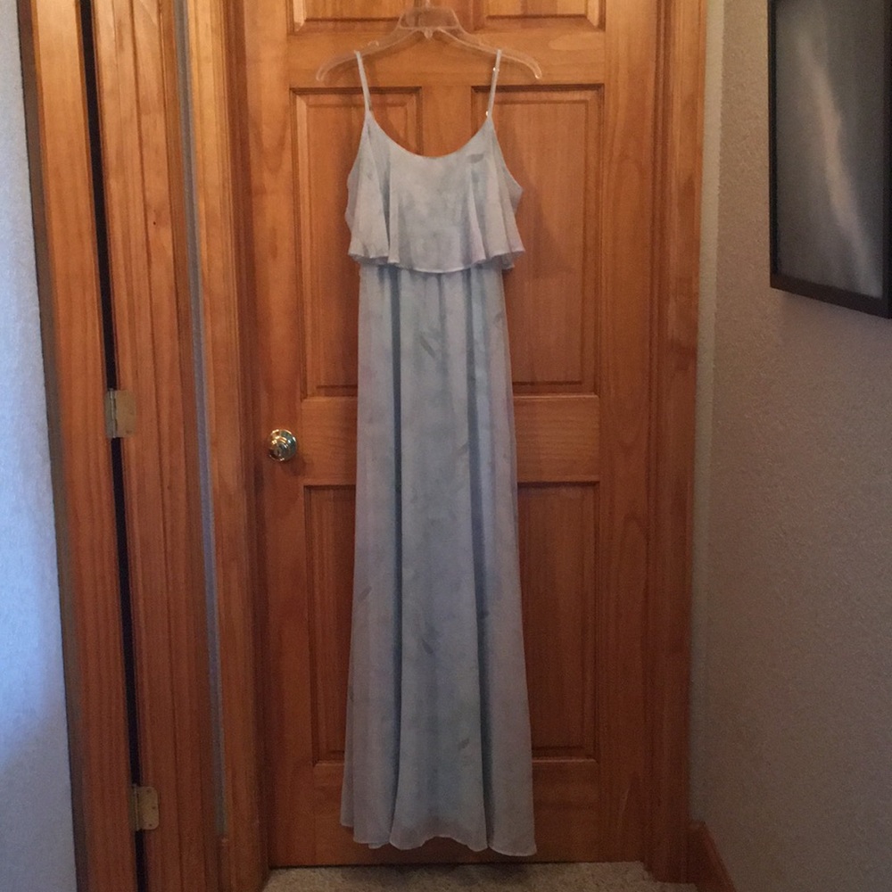 Soft Floral Blue Maxi Dress